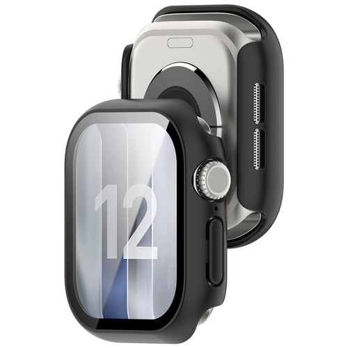 Apple Watch 12 - 46mm hard case met glas (zwart)