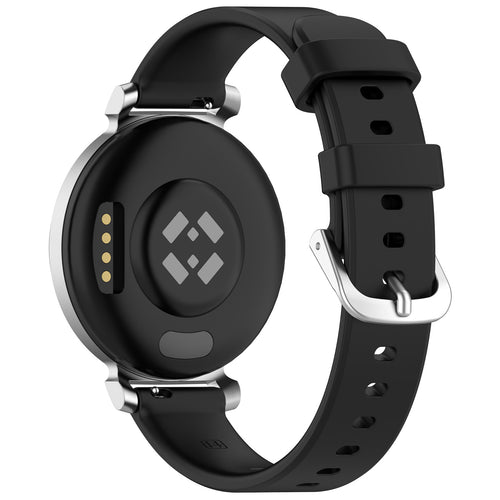 Pebble Round 2 - 14mm siliconen classic bandje (zwart)