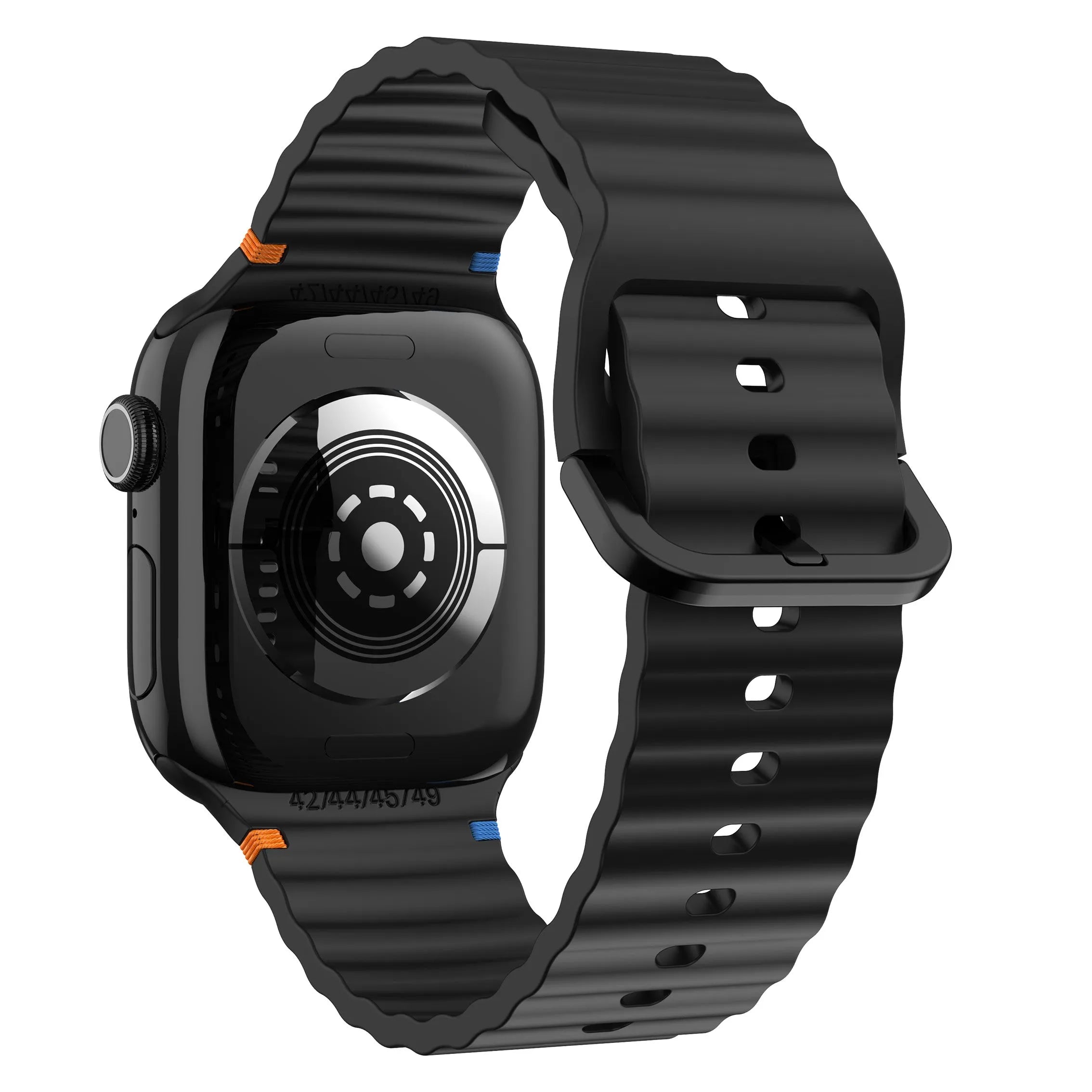 Apple Watch Wave siliconen bandje (zwart)