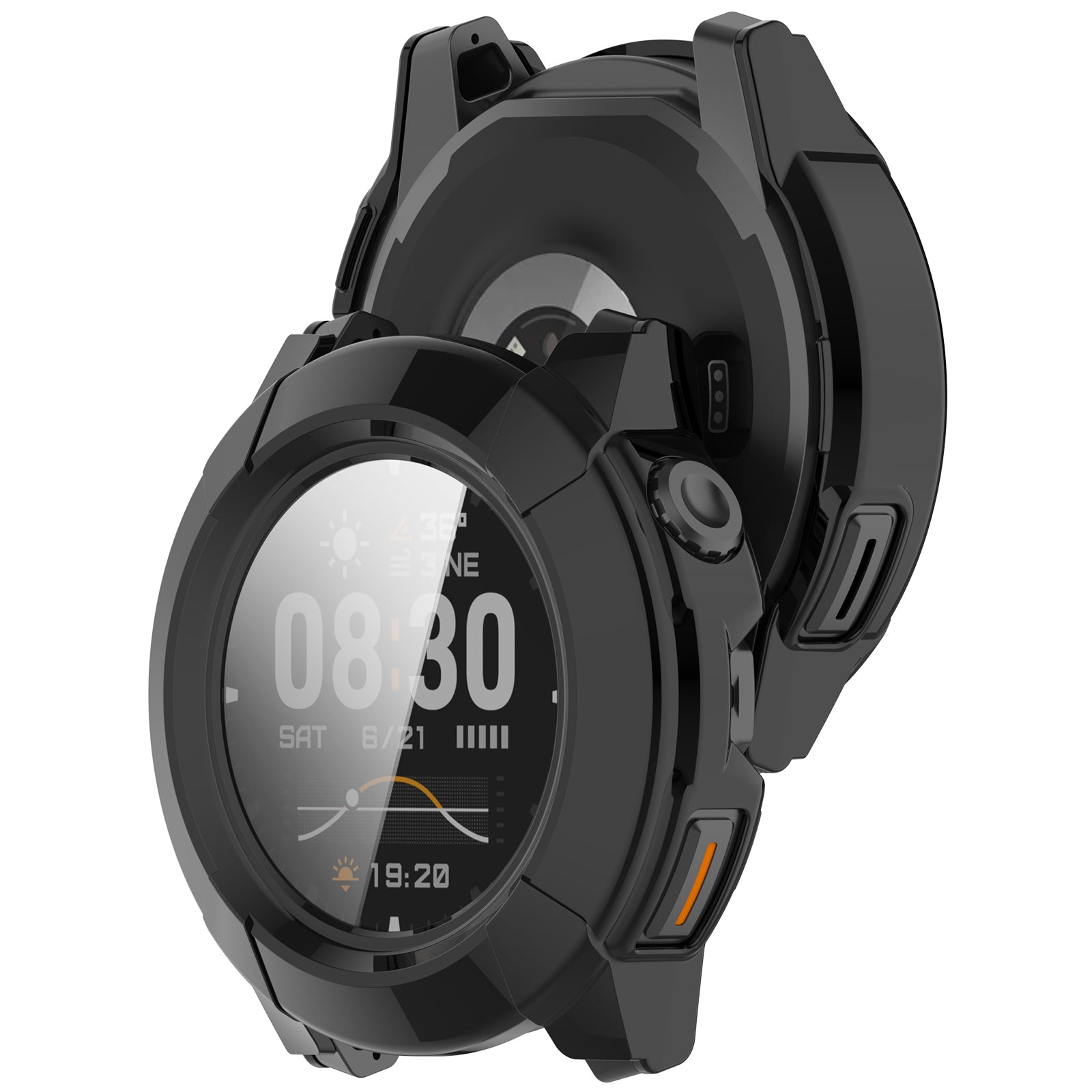 Coros Nomad PC case met glas (zwart)