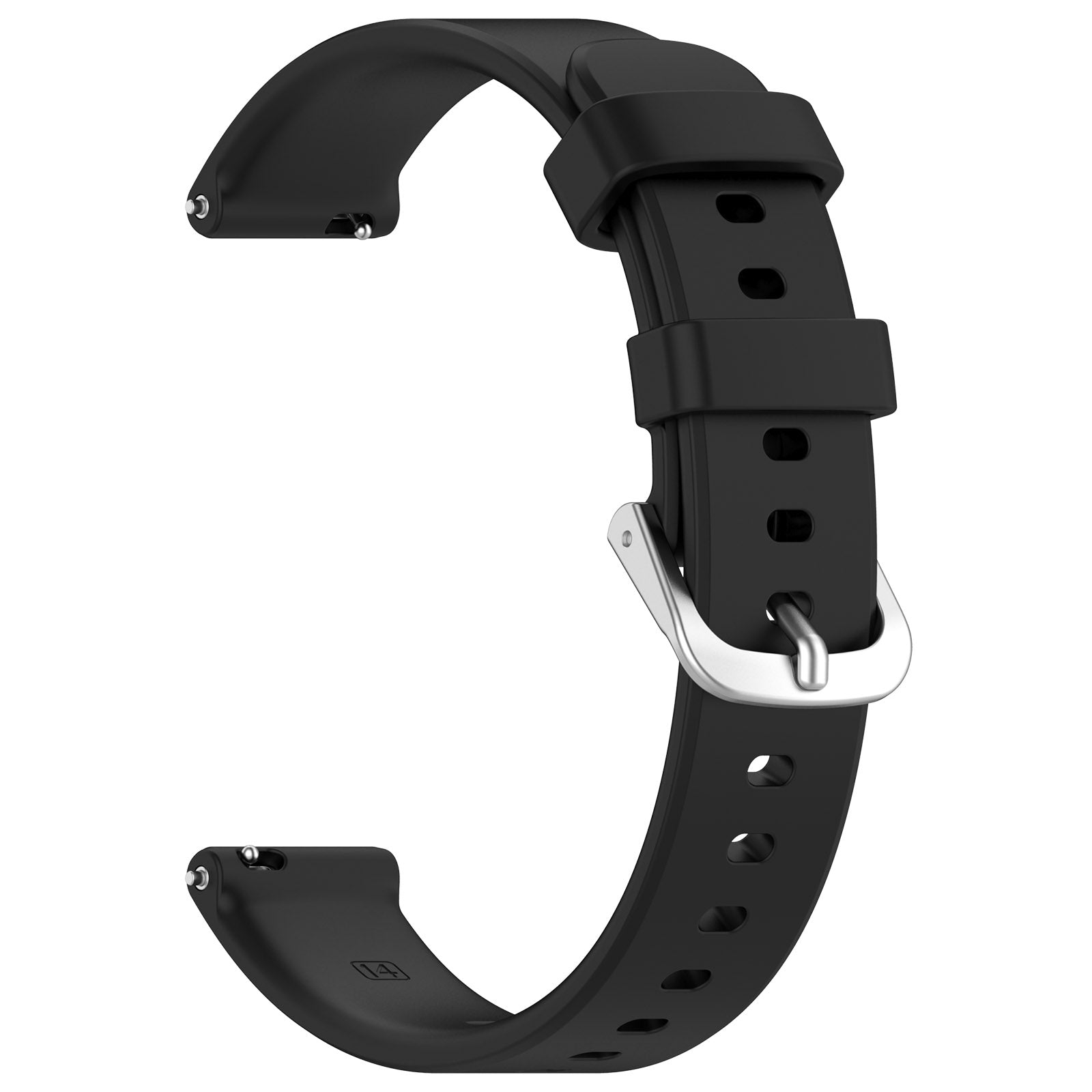 Pebble Round 2 - 14mm siliconen classic bandje (zwart)