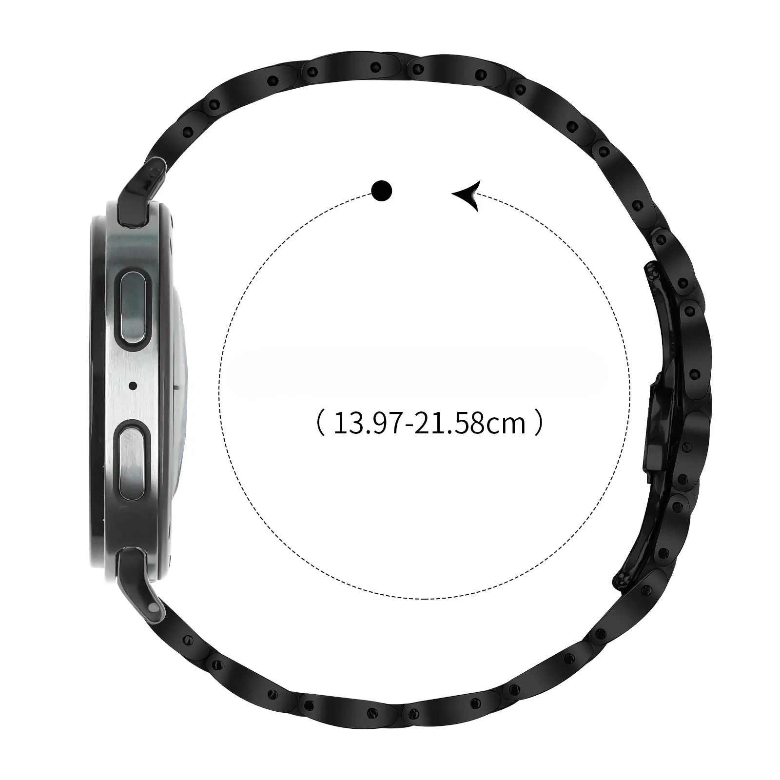 Samsung Galaxy Watch 8 - 40mm slimfit stalen band (zwart)