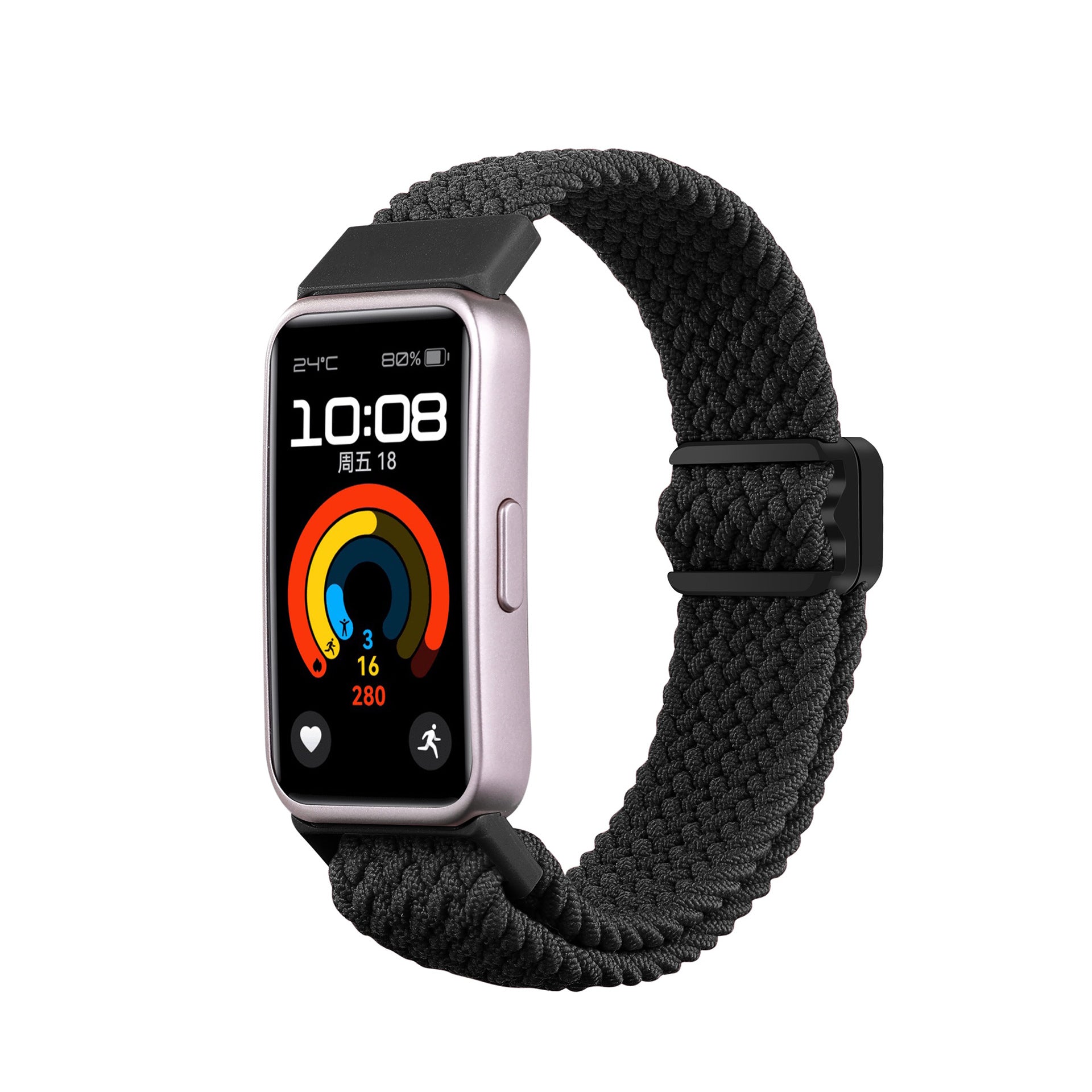 Huawei Band 8 gevlochten bandje (zwart)