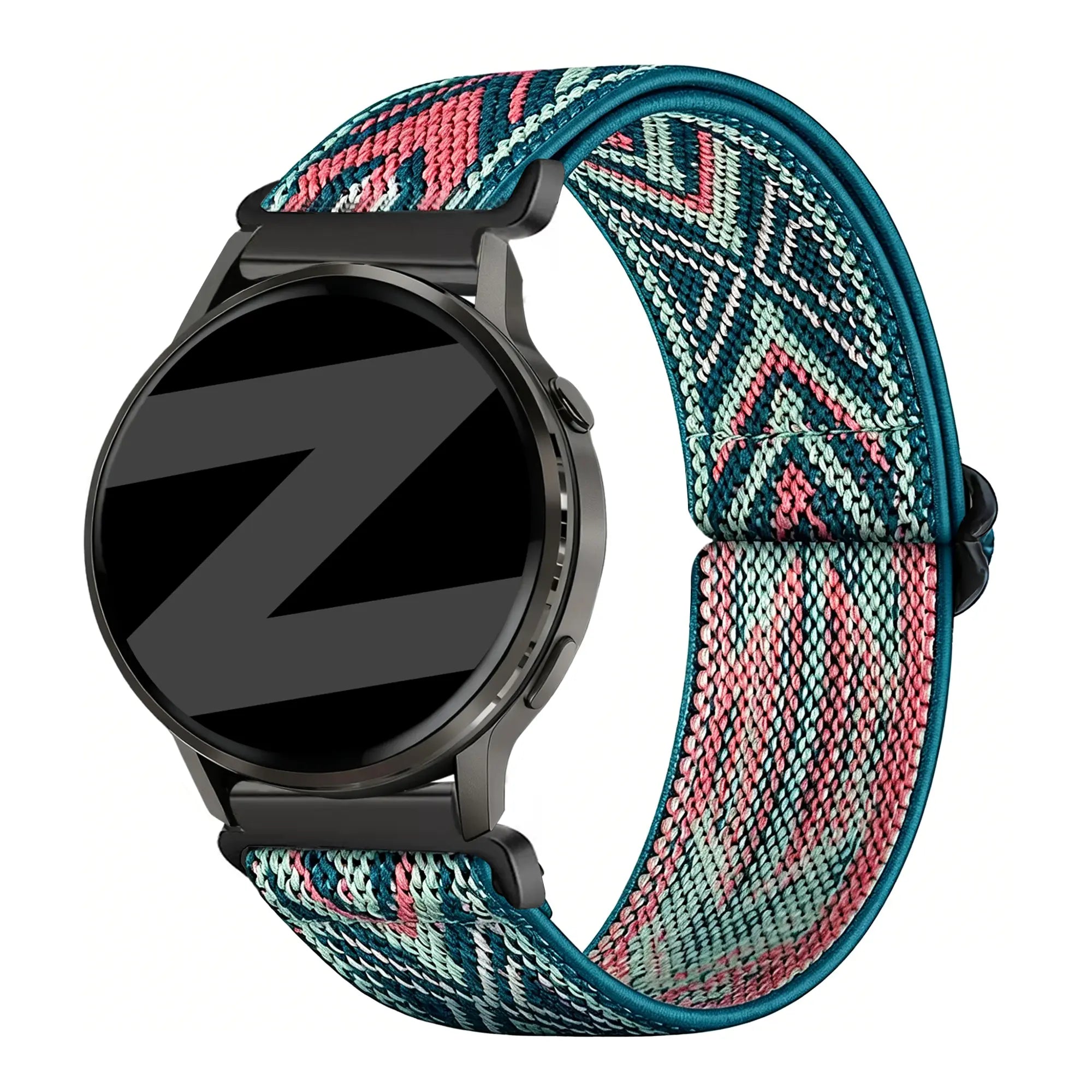 Bandz Oozoo Smartwatch 20mm Elastic Nylon Strap (Blue Mix)