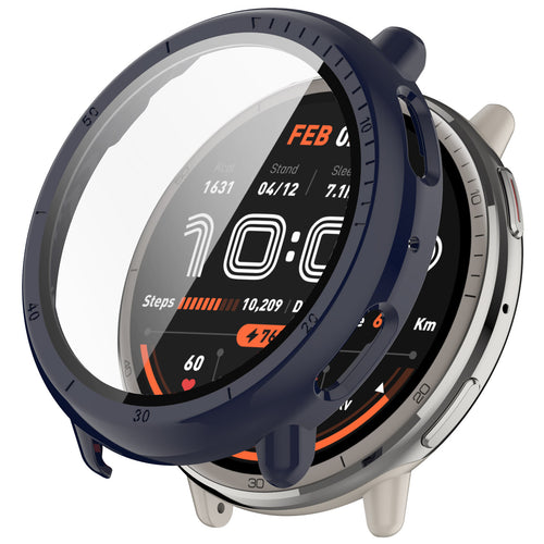 Amazfit Active 2 PC case met glas (donkerblauw)