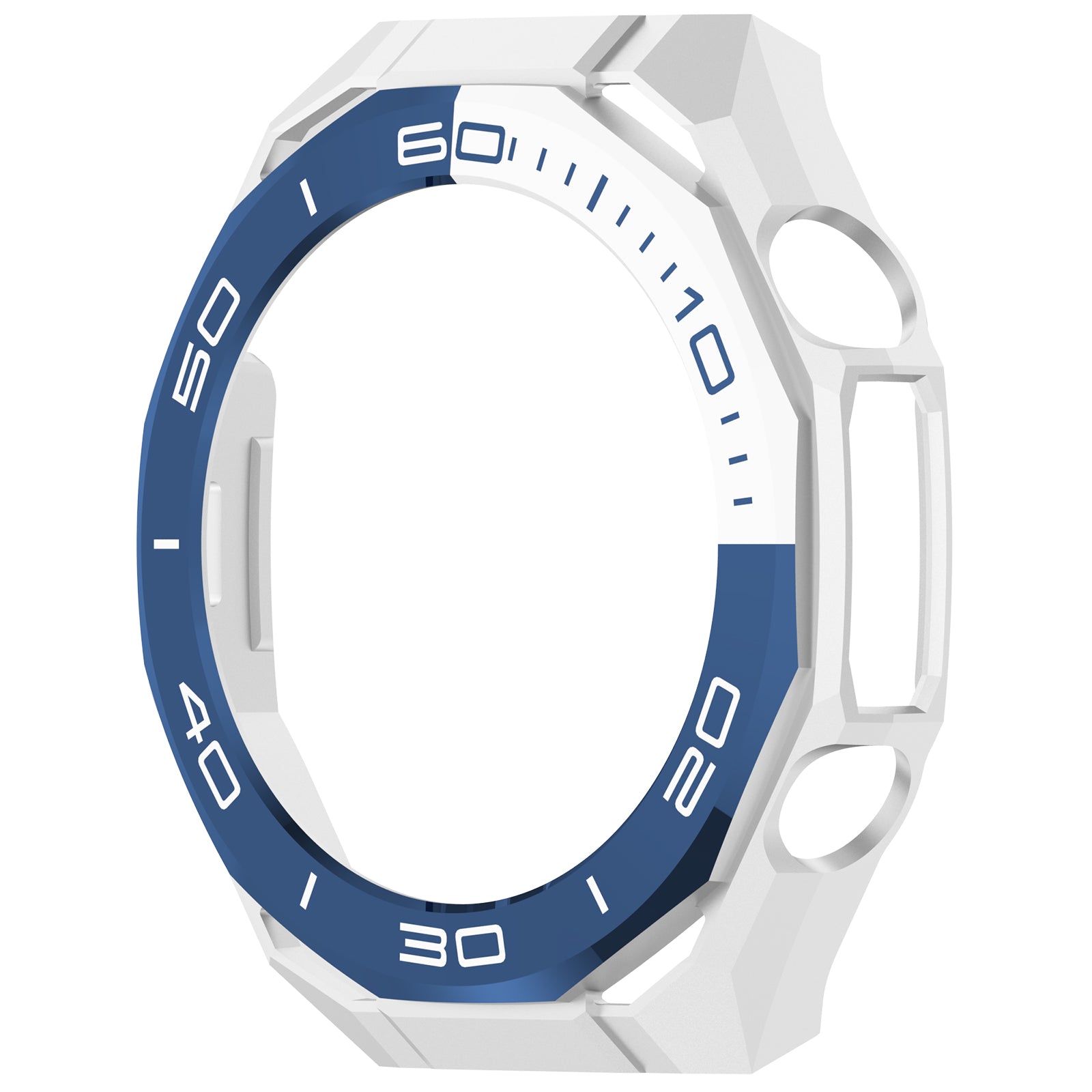 Huawei Watch Ultimate 2 PC case met glas (wit/blauw)