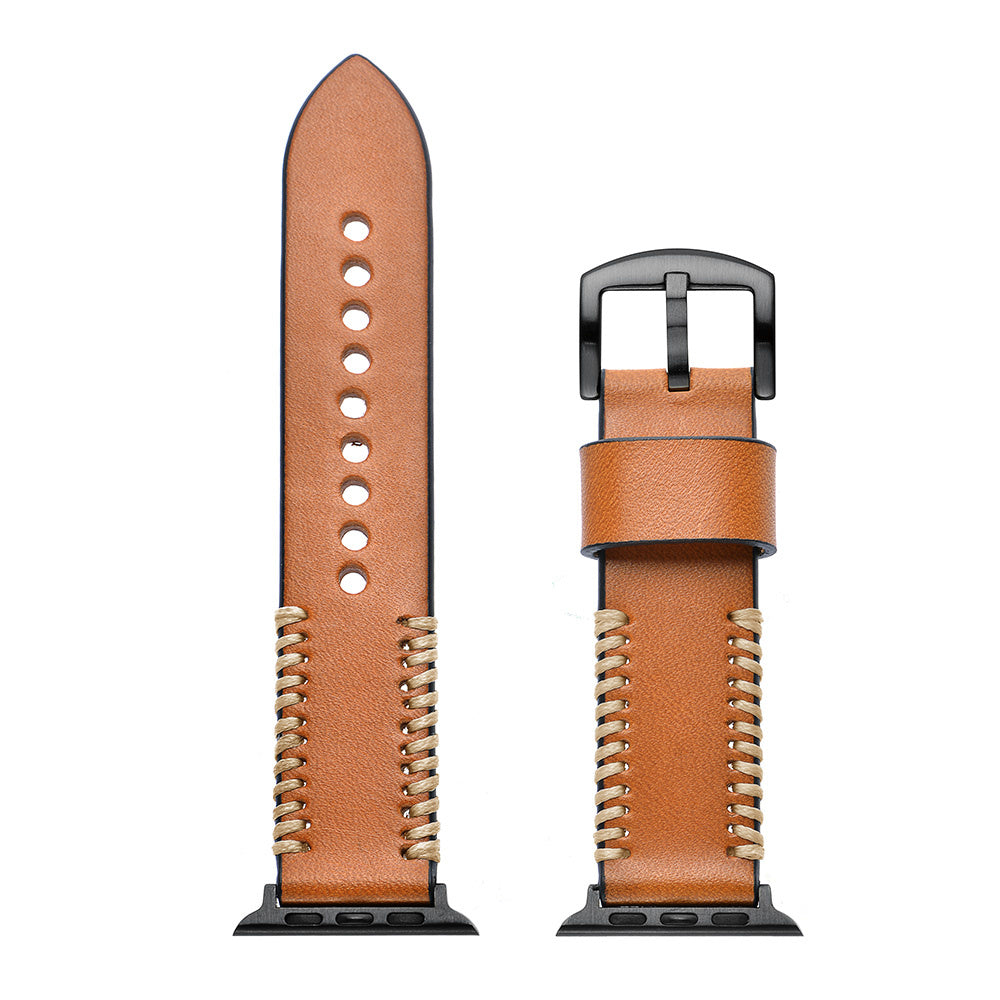 Apple Watch Stitched leren band (bruin)