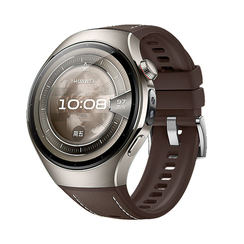 Huawei Watch 5 - 46mm leren hybrid bandje 'perfect fit' (bruin)