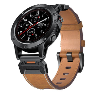 Garmin Instinct 3 - 45mm Genuine Leather Strap (Brown)