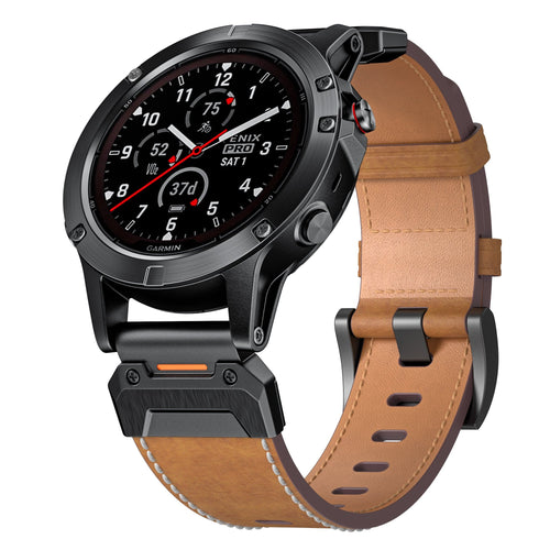 Garmin Instinct 3 - 45mm Genuine Leather Strap (Brown)