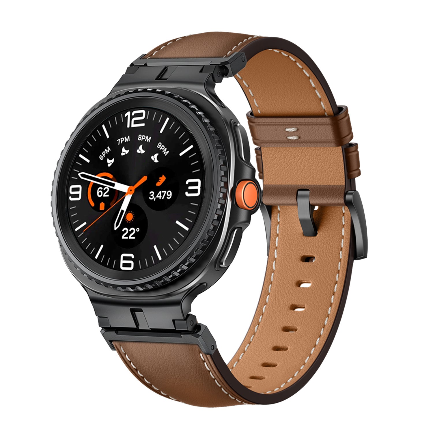 Samsung Galaxy Watch 8 - 44mm luxe leren bandje (bruin)