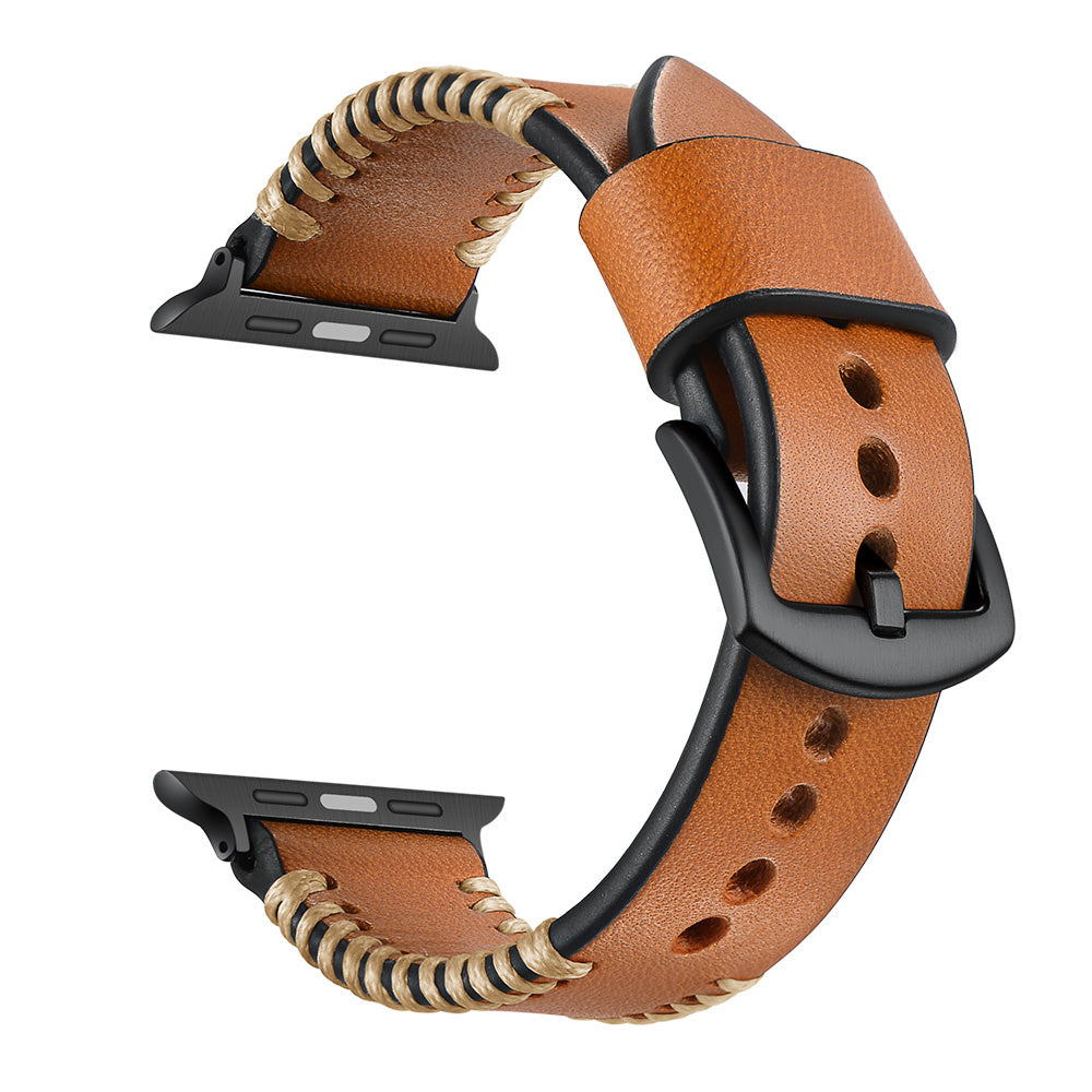Apple Watch Stitched leren band (bruin)