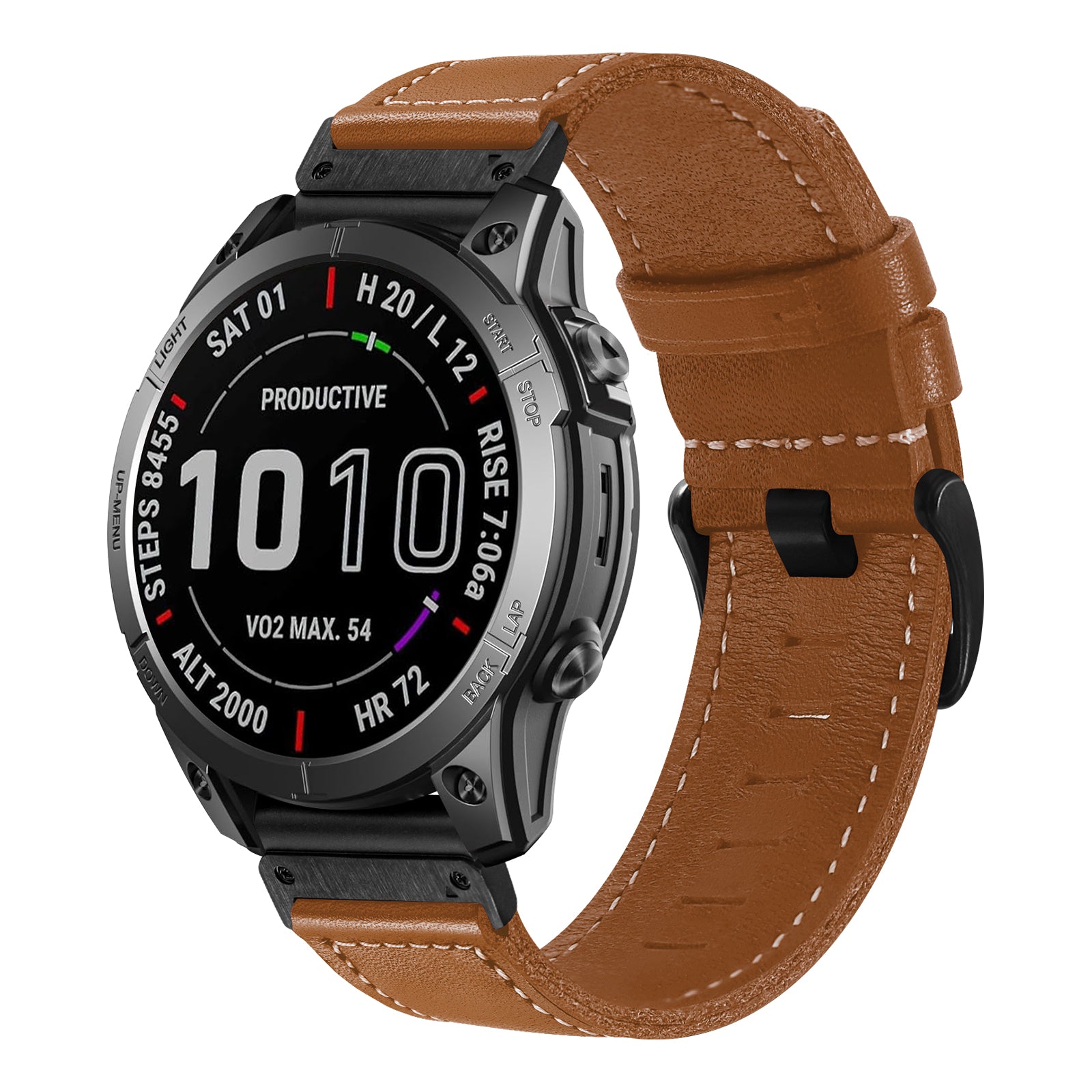 Garmin Fenix 8 - 51mm premium leren bandje (bruin)