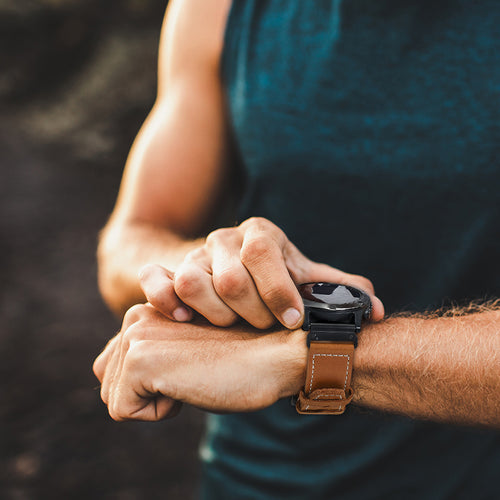 Garmin Fenix 7 premium leren bandje (bruin)