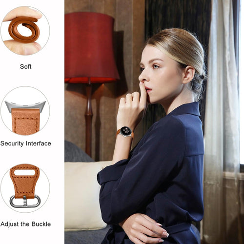 Google Pixel Watch 4 - 41mm leren gesp band (bruin)