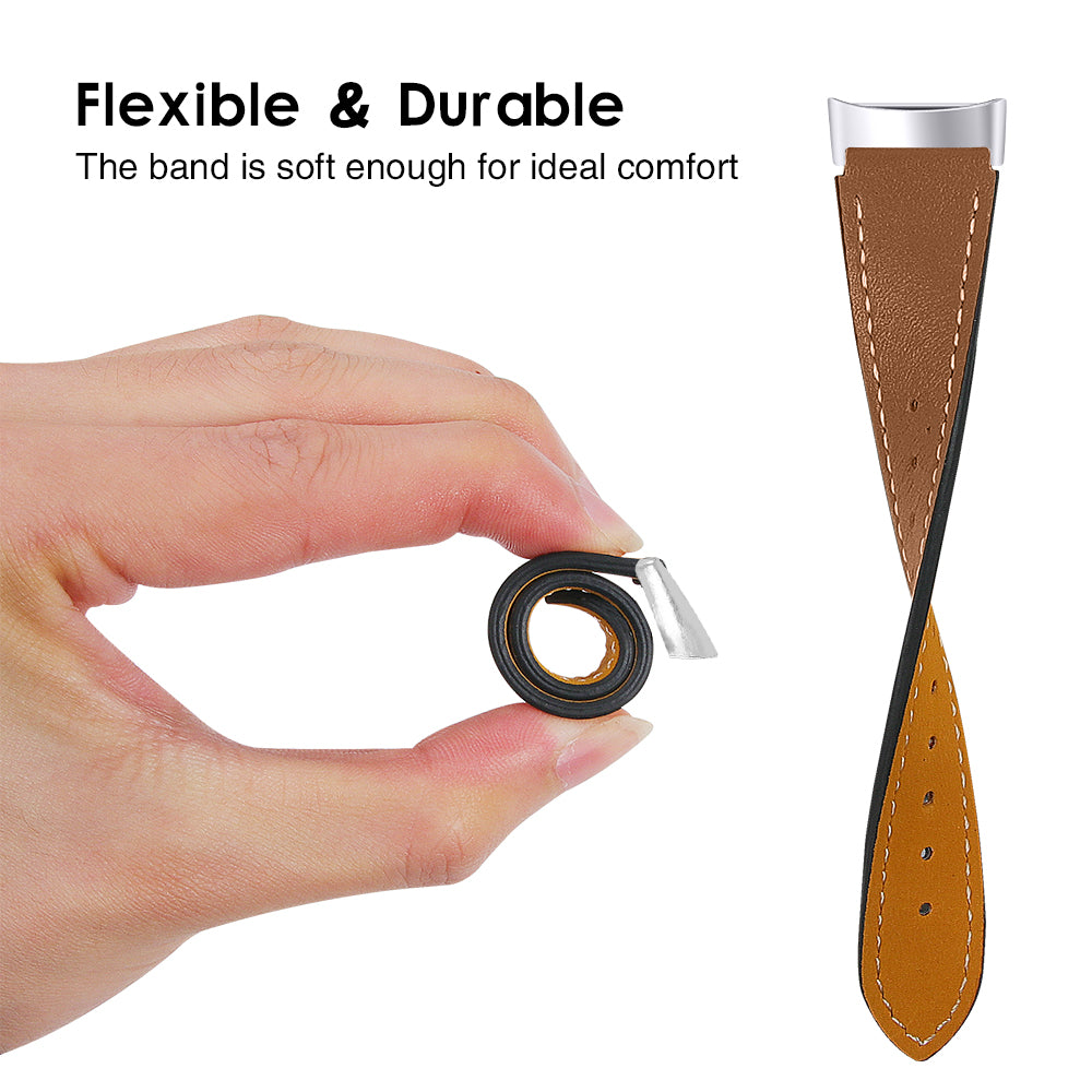 Fitbit Charge 5 modern leren bandje (bruin)