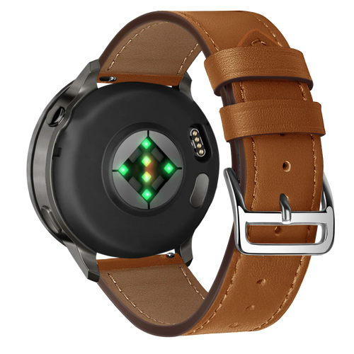 Bandz Garmin Vivoactive 4 Leather Strap 'Deluxe' (Brown)