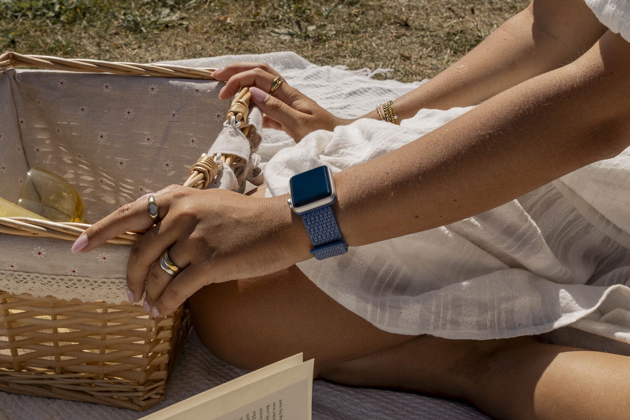 xoxo Wildhearts Apple Watch nylon  bandje (blauw)