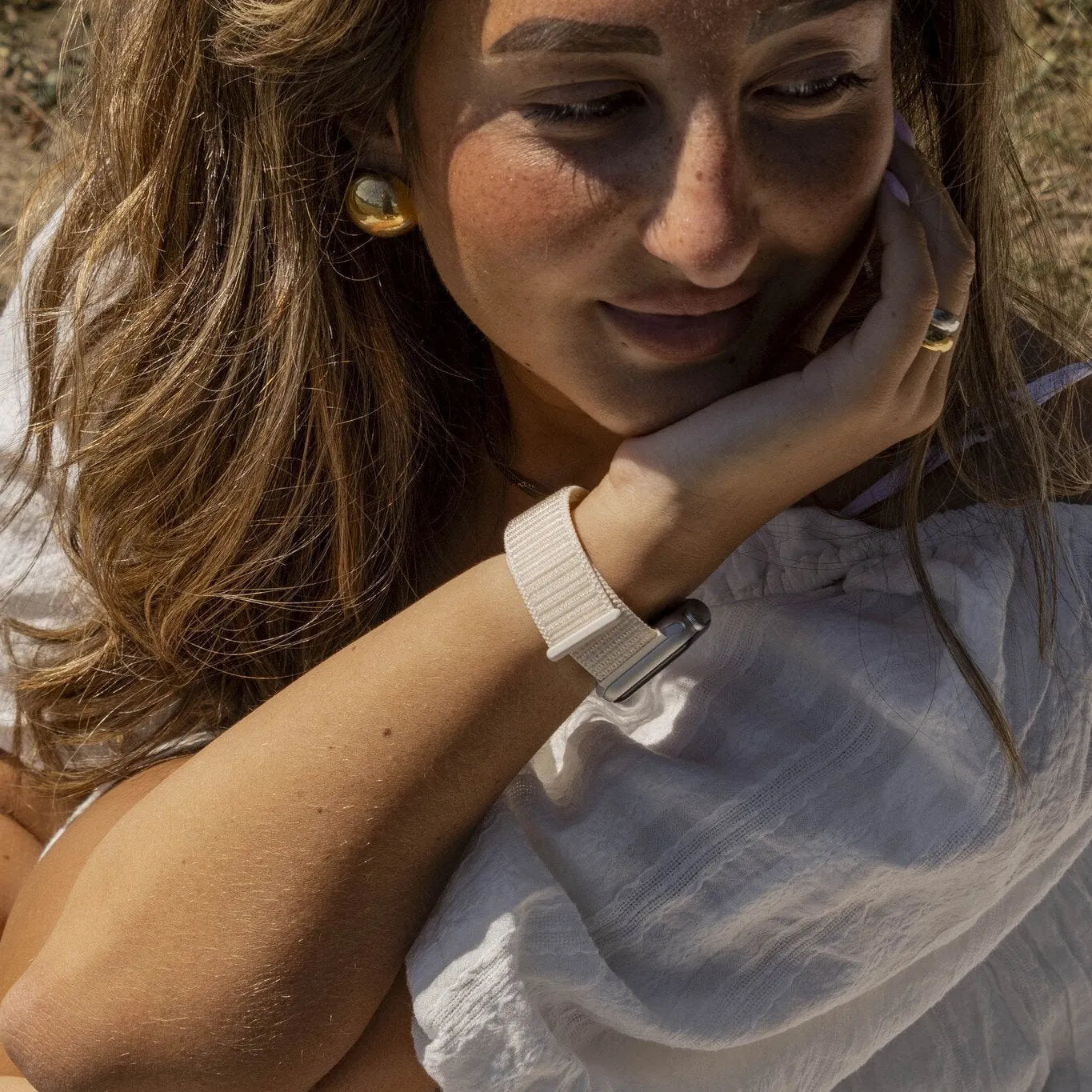 xoxo Wildhearts Apple Watch nylon  bandje (apricot)