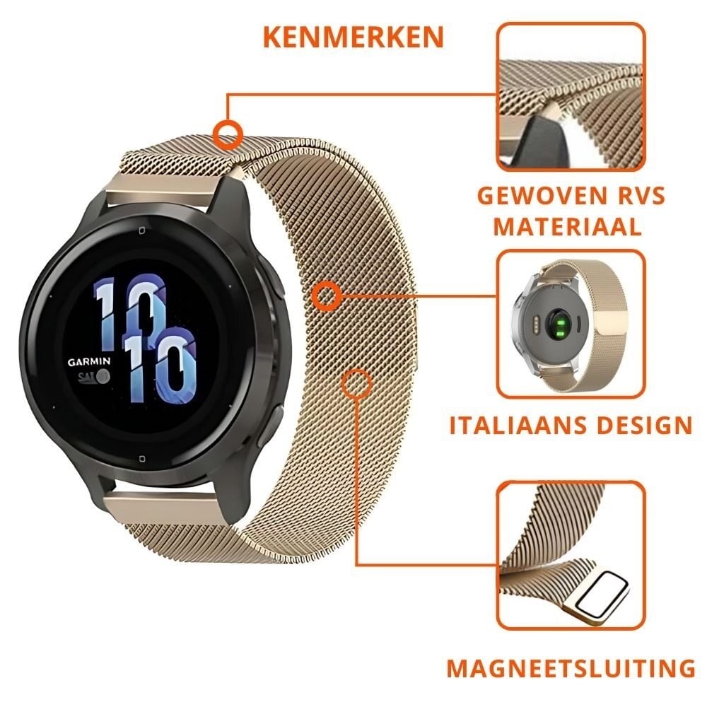 Huawei Watch GT 5 Pro - 42mm Milanese band (champagne goud)
