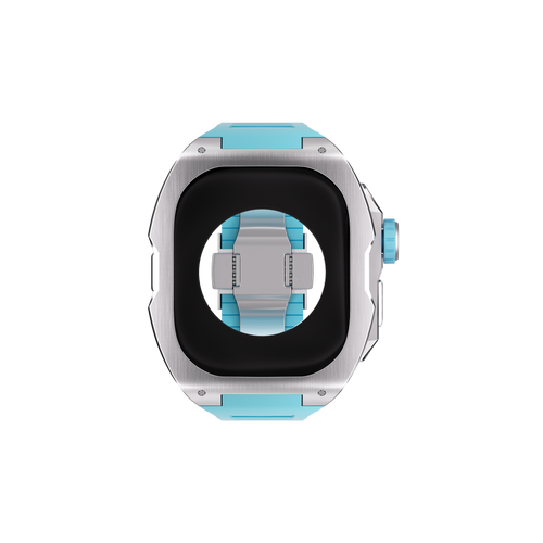 Reqior Apple Watch Ultra case met rubberen band (blauw)