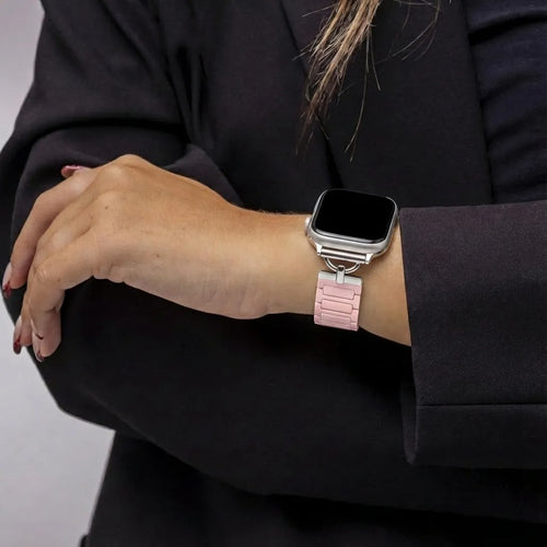 Bandz Apple Watch magnetische siliconen band 'Slim' (roze)