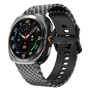 Samsung Galaxy Watch Ultra 2 siliconen print bandje (carbon fiber)
