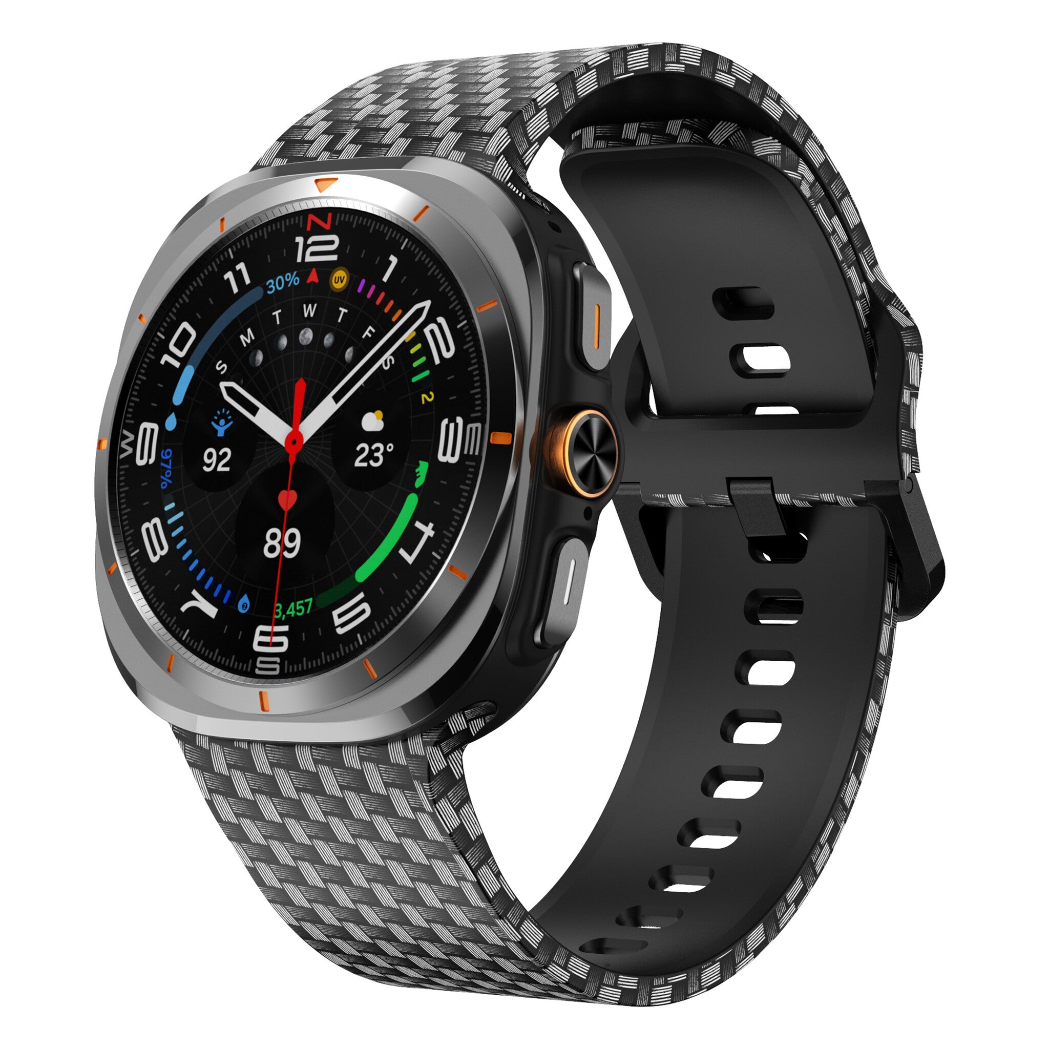 Carbon Fibre Samsung Galaxy Watch Ultra Silicone Strap
