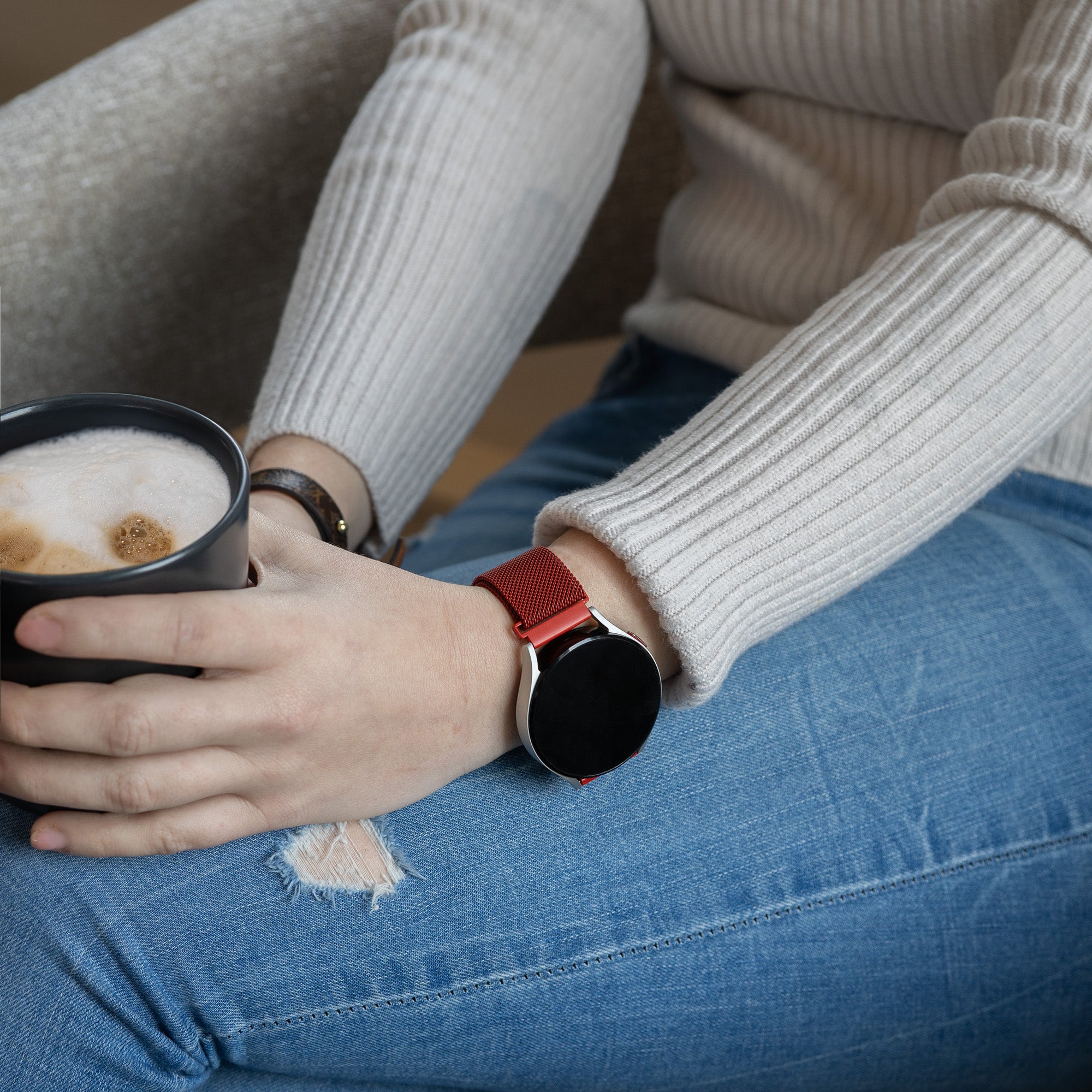 Samsung Galaxy Watch 6 Classic 43mm Milanese band (rood)