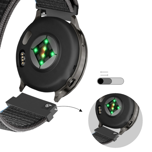 Bandz Garmin Venu 2 Nylon Loop Strap (Charcoal)