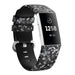 Black Flower Fitbit Charge 3 / 4 Silicone Strap