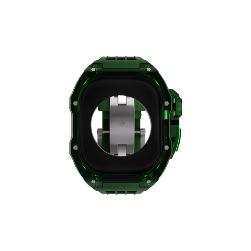 Reqior Apple Watch 45mm polymer case met rubberen band (groen)