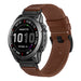 Garmin Fenix 8 - 51mm premium leren bandje (donkerbruin)