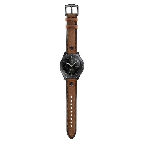 Oppo Watch X2 geschroefde leren bandje (donkerbruin)