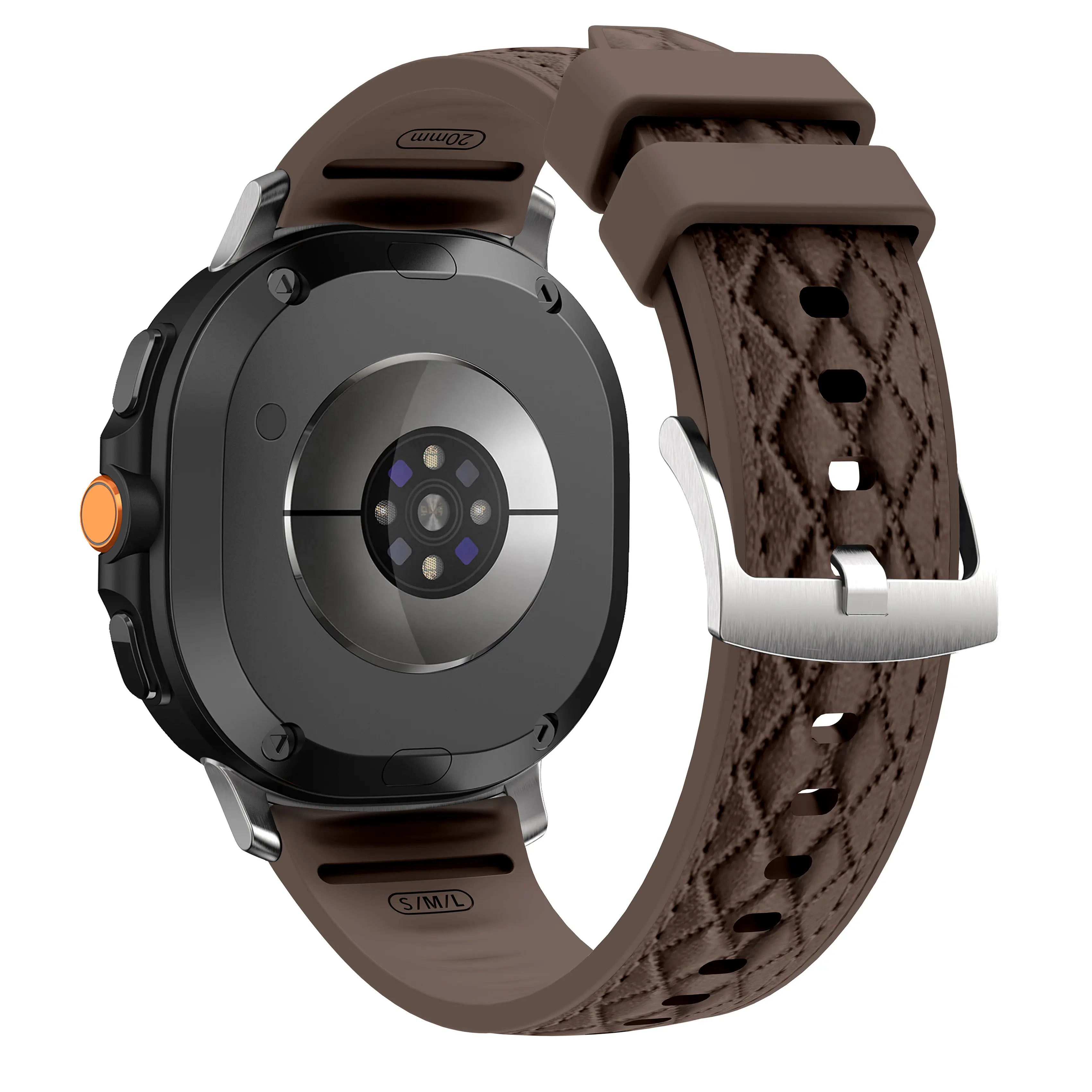 Samsung Galaxy Watch 8 - 44mm diamond hybrid leren band (donkerbruin)