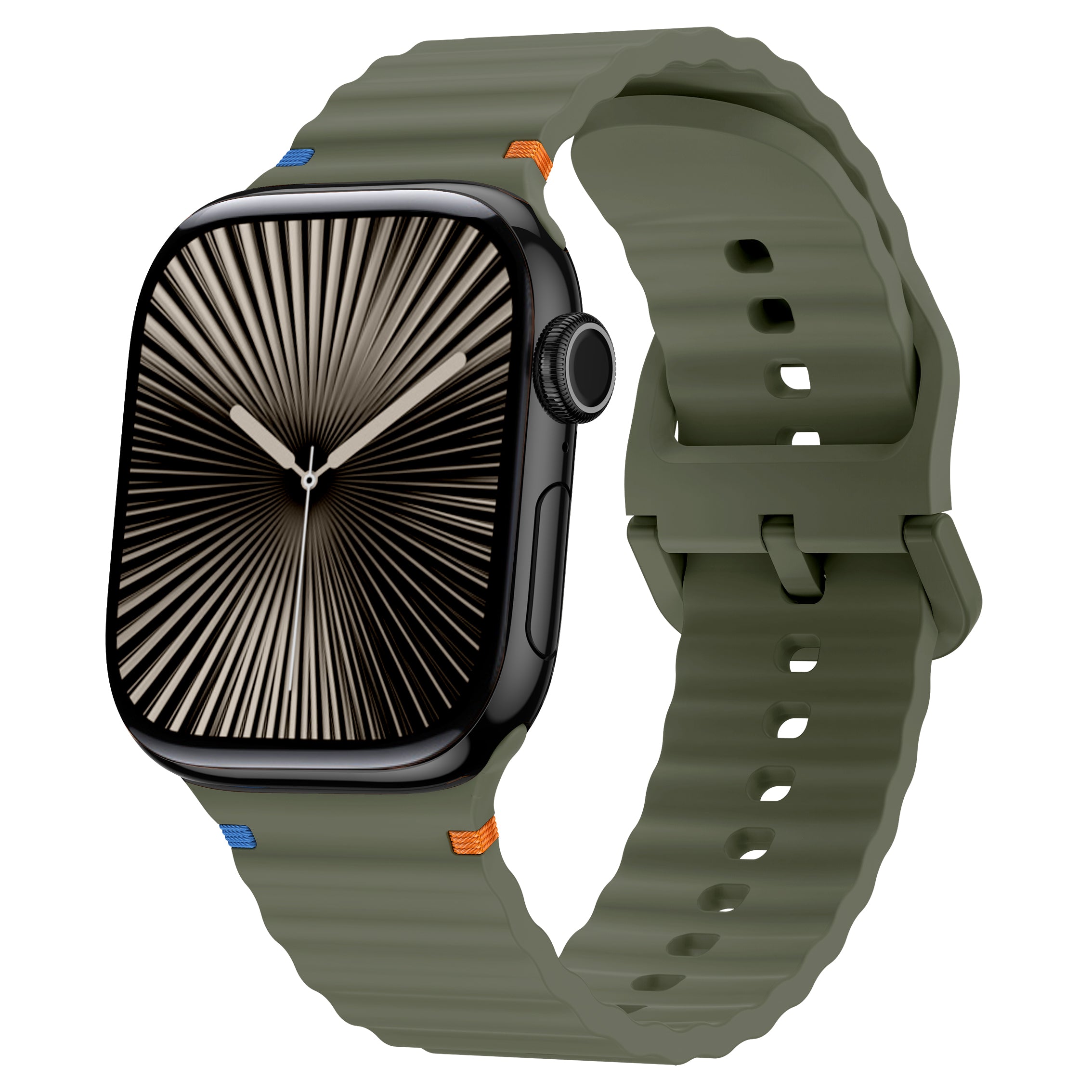 apple watch wave silicone strap green