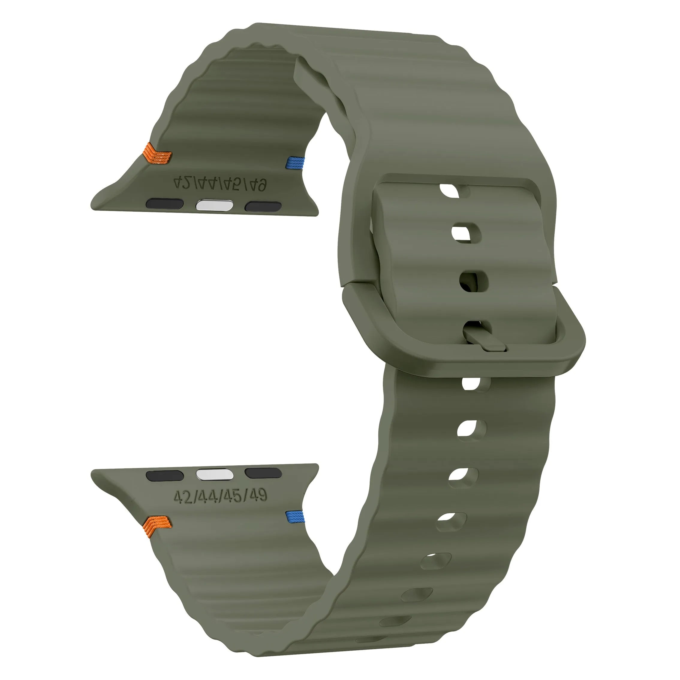Apple Watch Wave siliconen bandje (donkergroen)
