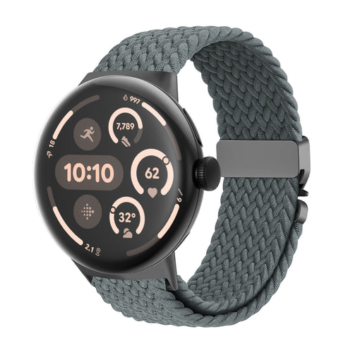 Google Pixel Watch 3 - 45mm gevlochten band met P-buckle (grijs)