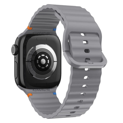 Apple Watch Wave siliconen bandje (donkergrijs)