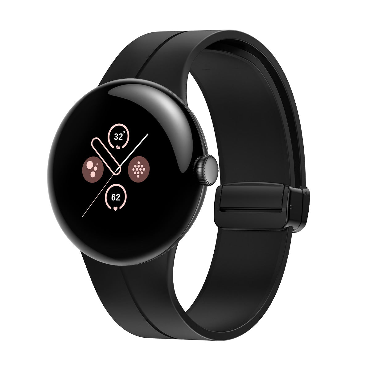 Google Pixel Watch 4 - 45mm D-buckle siliconen bandje (zwart)