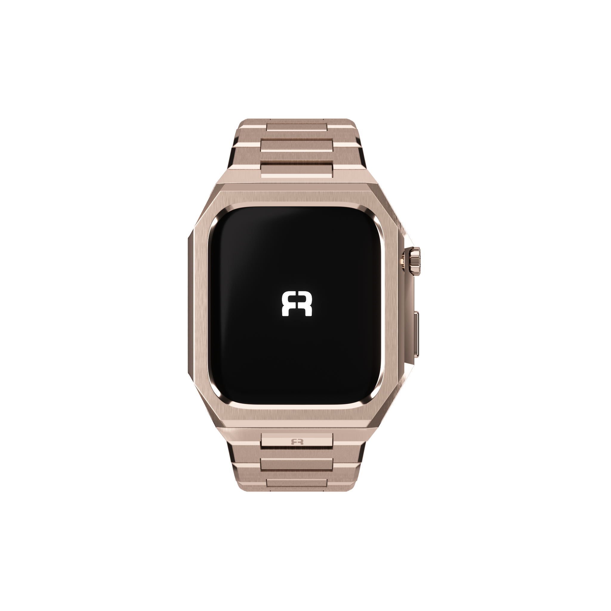 Reqior Apple Watch 45mm case met stalen band 'Nautilus' (roségoud)