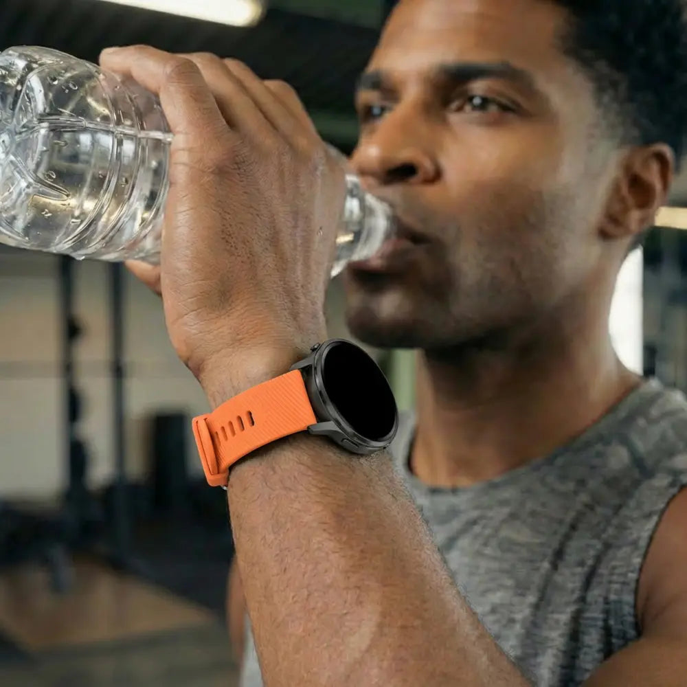 Bandz Garmin Venu 2s siliconen band 'Deluxe' (oranje)