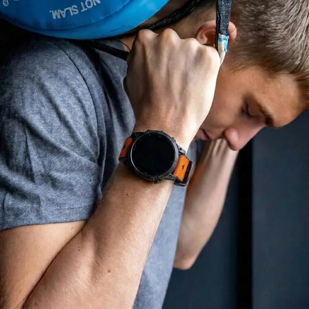 Garmin Fenix 7 Hybrid Nylon Strap (Orange)