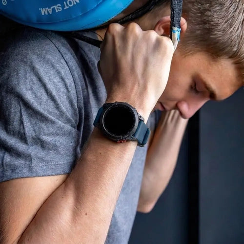 Garmin Fenix 7 D-Buckle Silicone Strap (Grey-Blue)