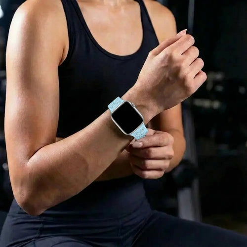 Apple Watch Flower Silicone Strap (Blue-Pink)