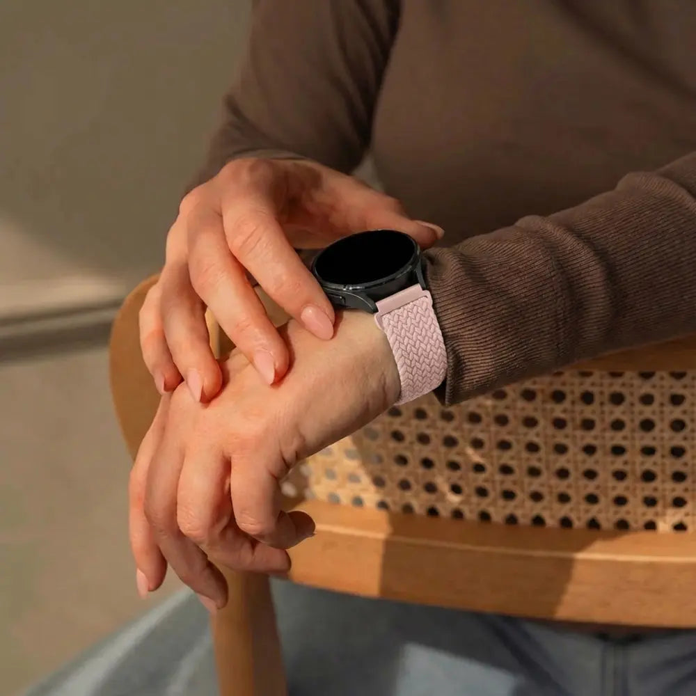 Bandz Garmin Vivoactive 4s Braided Strap 'Parachute' (Pink)