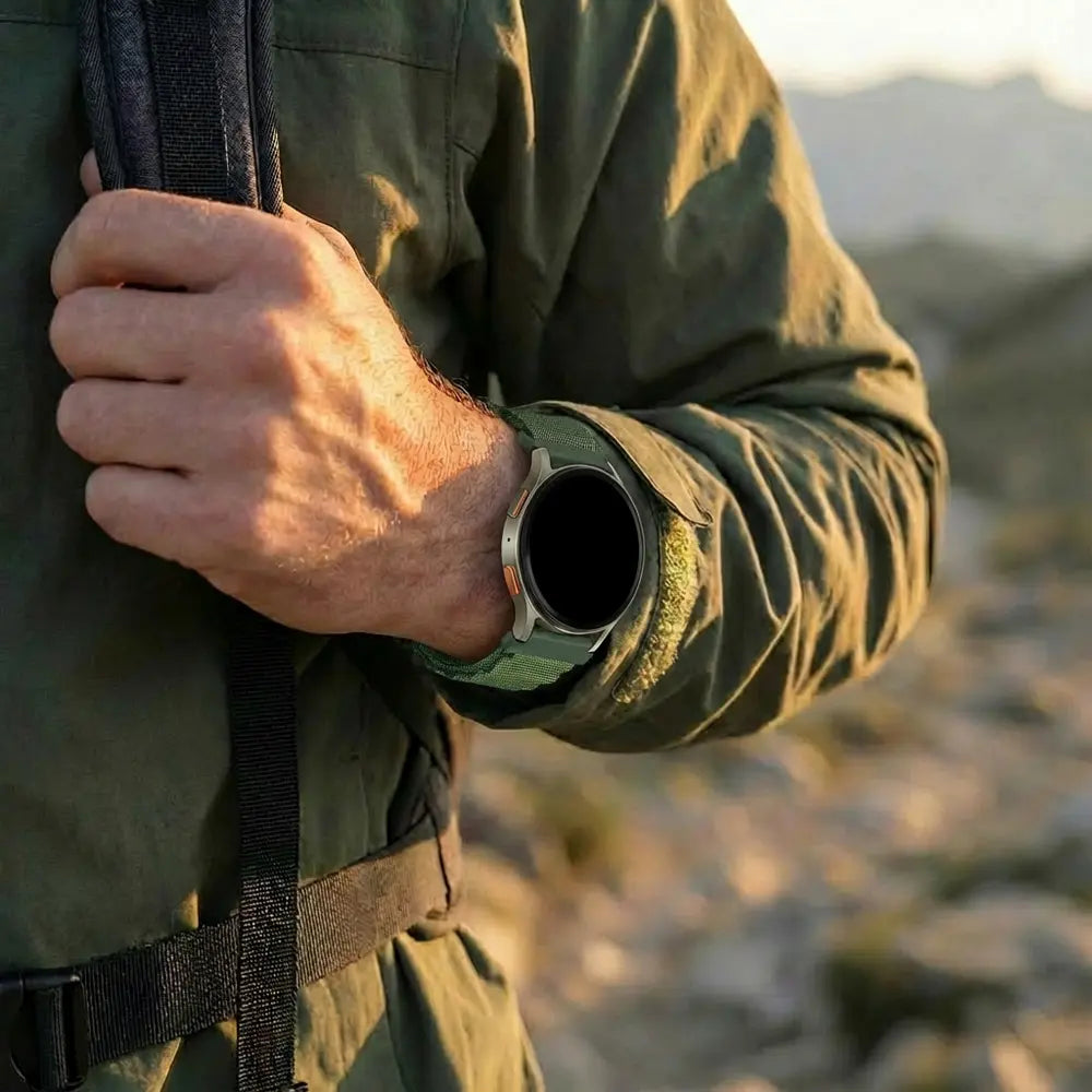 Bandz Amazfit Bip 3 (Pro) Alpine nylon band (legergroen)