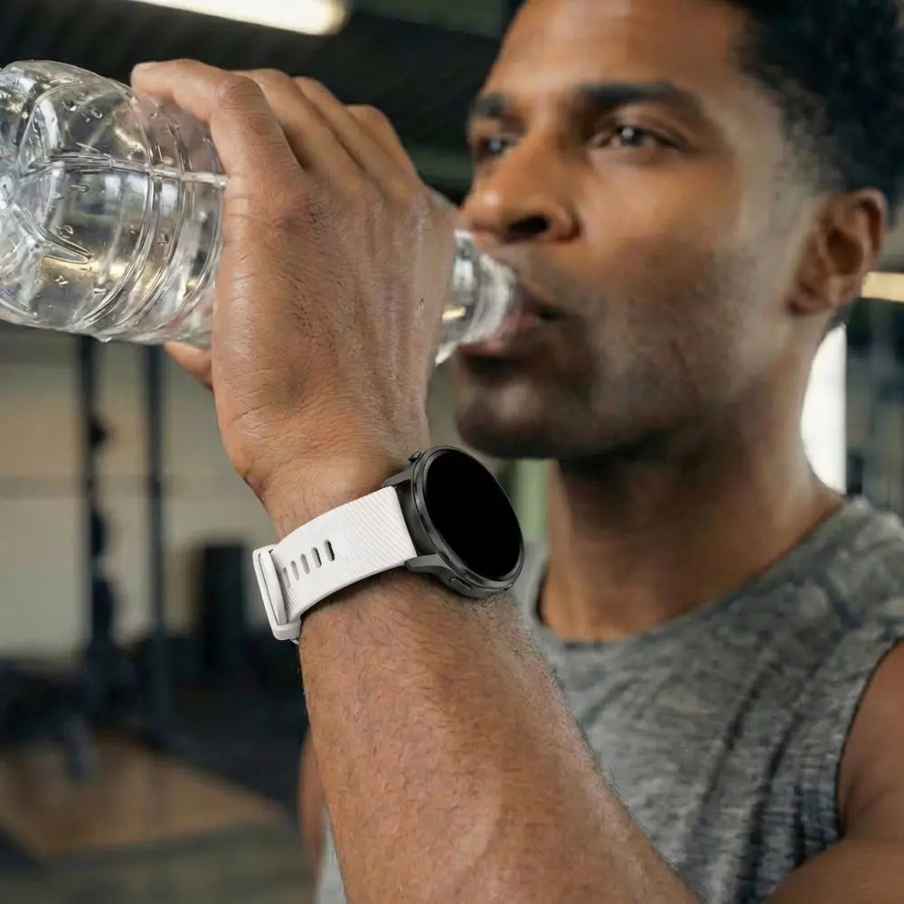 Bandz Garmin Forerunner 265s siliconen band 'Deluxe' (wit)