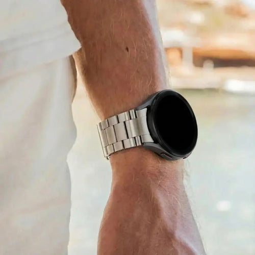 Bandz Samsung Galaxy Watch 4 - 44mm titanium schakel band (zilver)