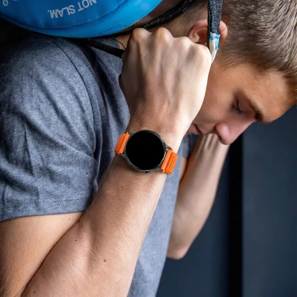 Bandz Garmin Vivomove 3 nylon band 'Wave' (oranje)